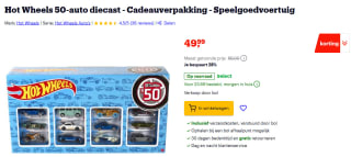 Hot Wheels 50-auto diecast voor €49,99 bij Bol