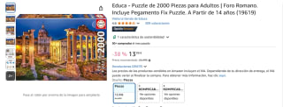 Educa Puzzle 2000 Piezas Foro Romano por 13,99€