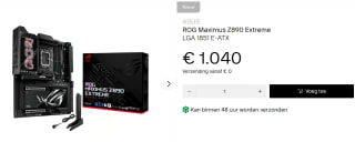 ASUS ROG Maximus Z890 Extreme moederbord voor €1040 bij Dustin Home