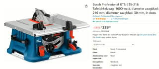 Bosch Professional GTS 635-216 Zaagtafel - 216 x 30mm voor €339 bij Amazon