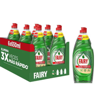 6 botes FAIRY lavavajillas a mano concentrado original Ultra Poder botella 650 ml por 16,52€