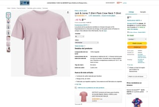 Camiseta Jack & Jones T-Shirt Plain Crew Neck por solo 8,33€