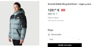 Anorak de Mujer The North Face Diablo Recycled Down por 129.99€