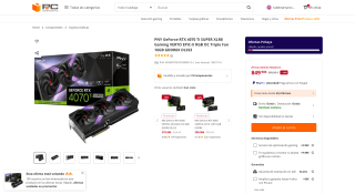 PNY GeForce RTX 4070 Ti SUPER XLR8 por 849€