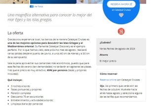 Crucero 4 días por el mar Egeo en agosto (sin vuelo) por459€