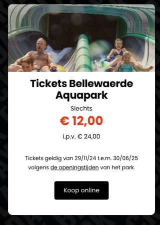 50% korting op alles bij Bellewaerde