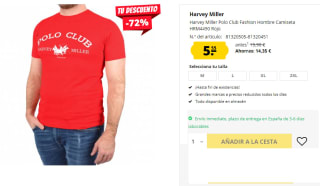 Camiseta de Hombre Harvey polo club por 5.55€