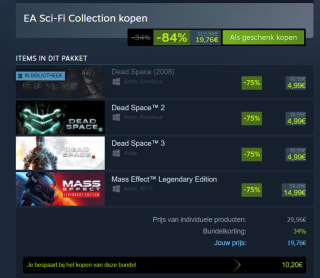 EA Scifi-collection voor €19,76 bij Steam