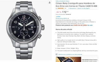 Citizen Reloj Cronógrafo Hombres Eco-Drive con Correa Titanio CA0810-88E por 176,93€