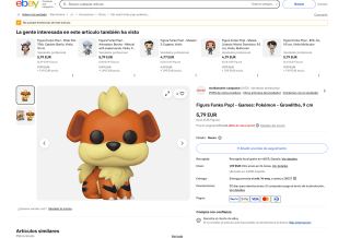 Figura Funko Pop! Games: Pokémon Growlithe 9 cm por 5,79€