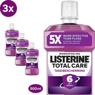 Listerine Total Care mondwater 3x 500ml voor €9,40 bij Bol