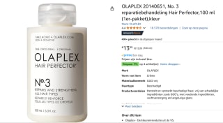 Olaplex No. 3 Hair Perfector Haarmasker - 100ml voor €13,99 via Amazon