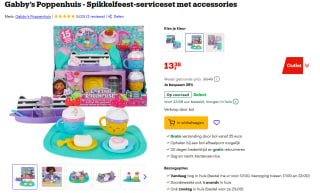 Gabby’s Poppenhuis spikkelfeest-serviceset voor €13,38 bij Bol