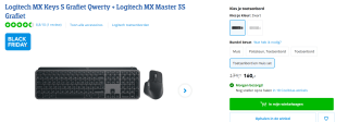 Logitech MX Keys S Grafiet Qwerty + Logitech MX Master 3S voor €160 bij Coolblue
