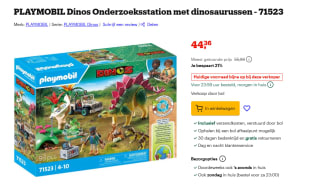 Playmobil Onderzoeksstation met dinosaurussen (71523) voor €44,36 bij Bol