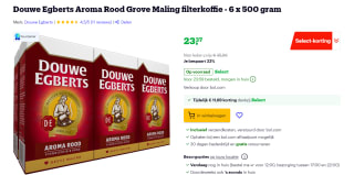 Douwe Egberts | Aroma Rood | Grove maling | Doos 6 x 500 gram voor €23,37 bij Bol.com