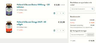 1+1 gratis op heel veel vitamines bij Holland & Barrett