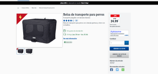 Bolsa de transporte para perros con cómoda apertura y cierre con cremallera Aprox. 70 x 52 x 50 cm.. por 24,99€