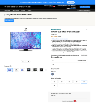 Samsung TV QLED 85” Q80C por solo 1,539,54€
