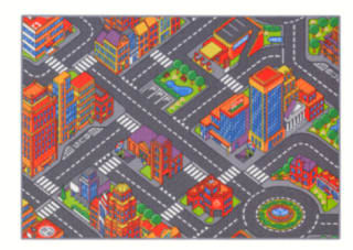 Vloerkleed Kinder Big City of Hiking 95x133 cm voor €6 bij de Gamma