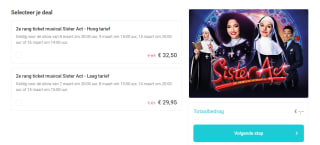 2e rang kaartje voor de Musical Sister Act vanaf €29,95 via Tripper