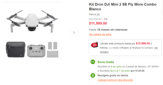 Kit Dron DJI Mini 2 SE Fly More Combo por $8,924 en Linio