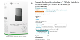 Seagate Storage Expansion Card Xbox Series X|S voor €113,32 bij Amazon
