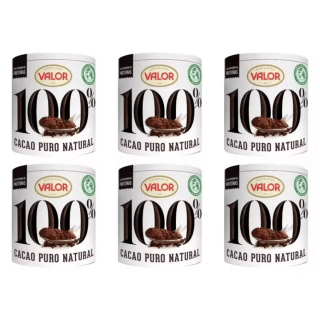 6 botes Cacao Puro Natural VALOR 100% 250g por 21,70€