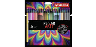 Rotulador stabilo acuarelable pen 68 arty line 1 mm estuche carton de 24 unidades colores surtidos