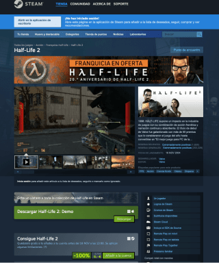 Videojuego Half-Life 2 Steam Gratis