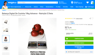 Balança Digital De Cozinha de 10kg - R$ 19,79