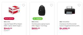 Combo Impresora + Mochila + Caja de Hojas por $2,999 en Office Depot
