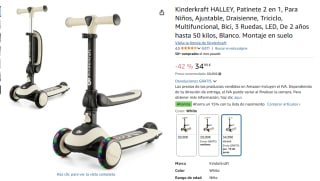 Kinderkraft HALLEY, Patinete 2 en 1, Ajustable, Draisienne, Triciclo, Multifuncional, Bici, 3 Ruedas, LED por 34,99€