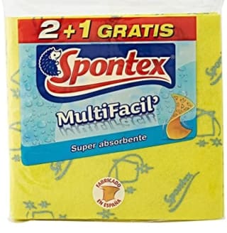 Pack de 2 Spontex Bayeta Multifácil 2+1, Amarillo, 3 Unidad por 2,75€.
