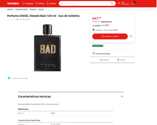 Perfume DIESEL Diesel4 Bad 125 ml Eau de toilette por 47,91€