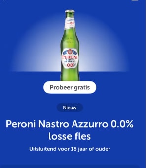 Gratis Nastro Azzurro 0.0% losse fles na cashback via Tikkie