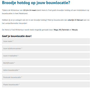 Gratis broodje hotdog op diverse bouwlocaties in Nederland (meld je aan)