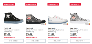 Diverse Paul Frank Very Vulky Sneakers voor €12,99 bij MandM Direct