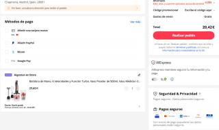 Batidora de Mano AIGOSTAR 6 Velocidadesc Turbo con vaso Picador 500ml Vaso medidor 600ml y Batidor de Huevo 1000 por solo 20,42€