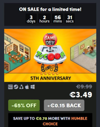 Dev Tycoon voor €3,39 bij HumbleBundle