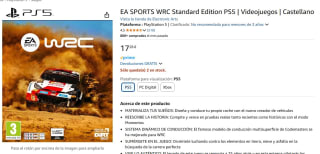 Juego para PS5 EA SPORTS WRC Standard Edition Castellano por 17,28€