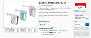 Batidora amasadora de 300W con 5 velocidades por 9,99€
