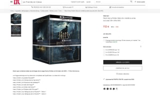 Colección completa Harry Potter Edición metálica artes oscuras 4K Ultra HD por 112€