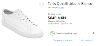 Tenis Quirelli Urbano Blanco por $649 en Claro Shop