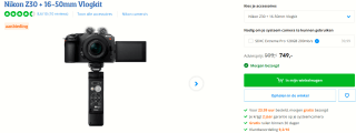 Nikon Z30 Vlogger Kit - Systeemcamera voor €749 bij Coolblue