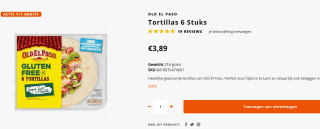 1 + 1 gratis op Glutenvrije Old el Paso tortilla bij de Glutenvrijemarkt