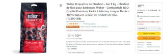 Weber Briquettes de Charbon à 10,82€