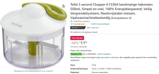 Tefal 5 second Hakmolen voor €11,89 bij Amazon