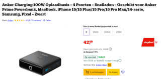 Anker Laadstation voor Anker Prime Powerbank, 100 W voor €42,49 bij Bol