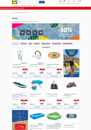 Descuento hasta 50% Selección productos de verano en tienda LIDL
